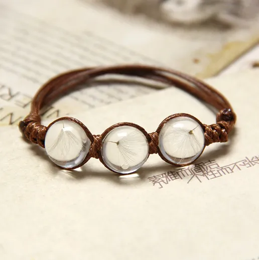 Bohemian hand-woven crystal bracelet four-leaf clover