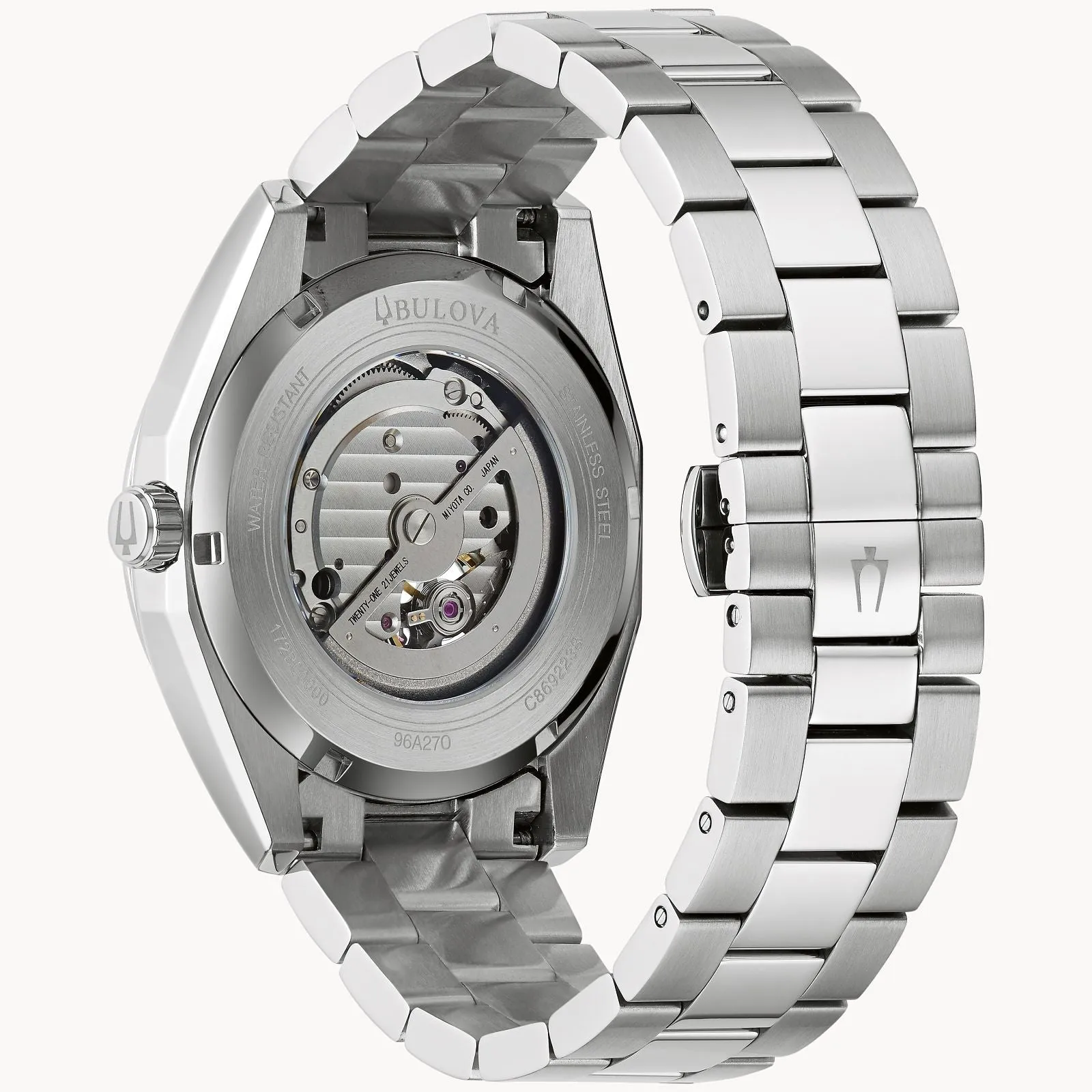Bulova 96A270 Bulova Surveyor Automatic Watch with Black Skeleton Dial Men Watches Lexor Miami
