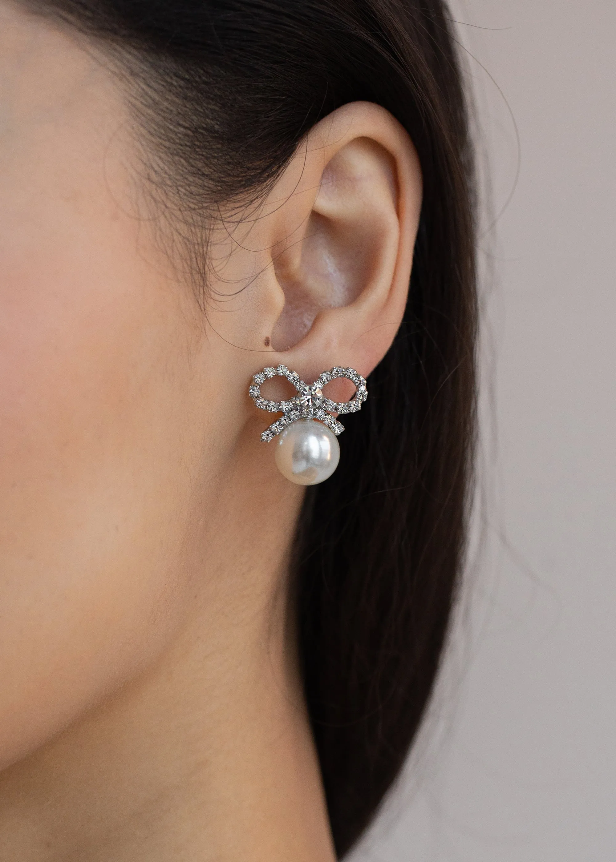 Candace Earrings -- Crystal Pearl