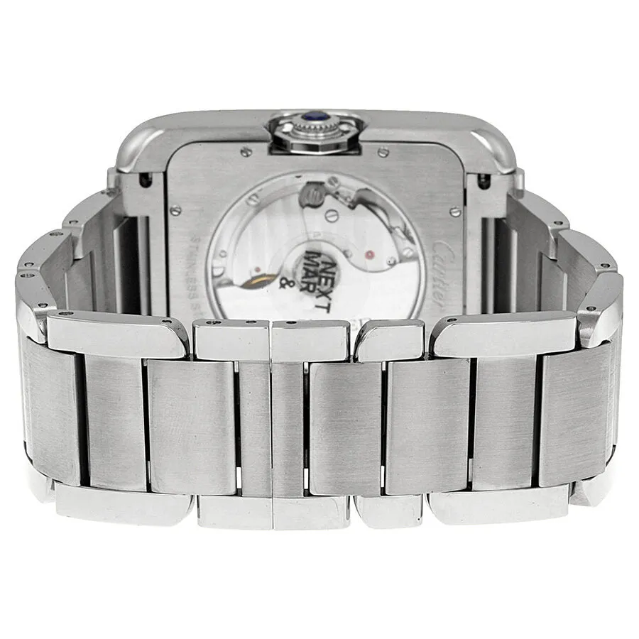 Cartier Tank Anglaise Silver Dial Stainless Steel Men's Watch W5310008