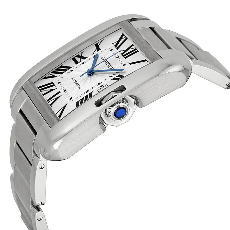Cartier Tank Anglaise Silver Dial Stainless Steel Men's Watch W5310008