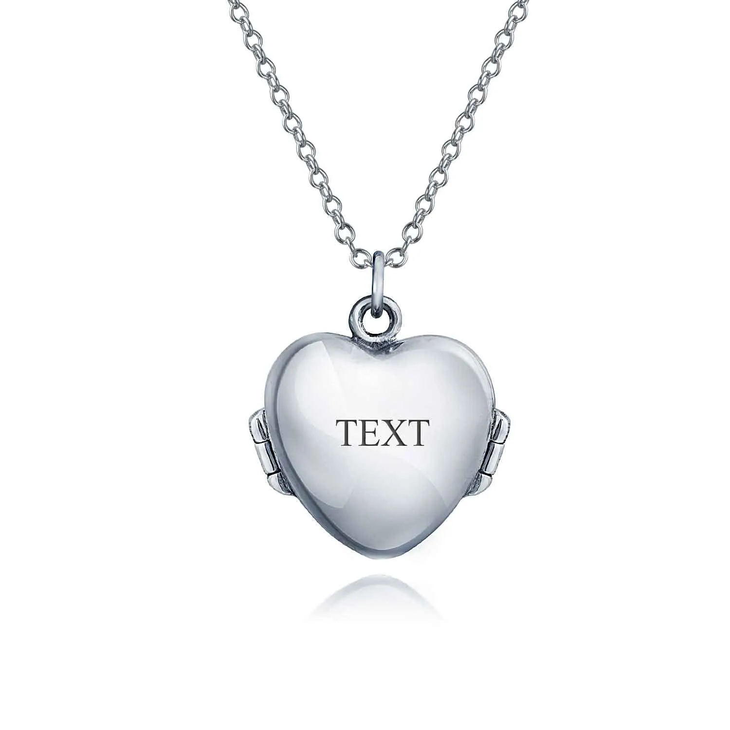 Carved Leaves Heart Locket Necklace for Photos Sterling Silver Garden Ladybug Design