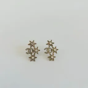 Chanel Star Crystal and Pearl Earrings