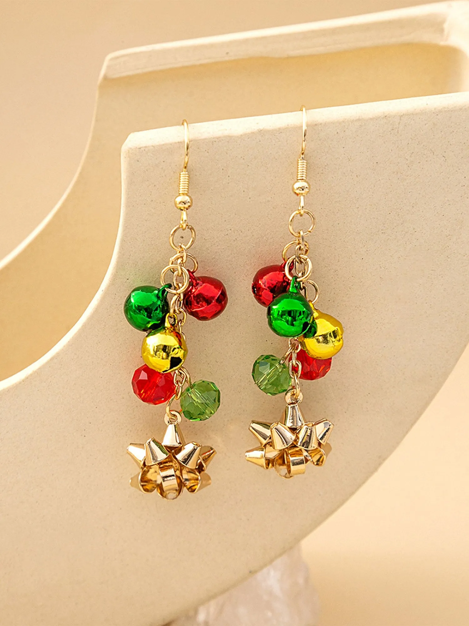 Christmas Simple Colorful Bell Tassel Earrings