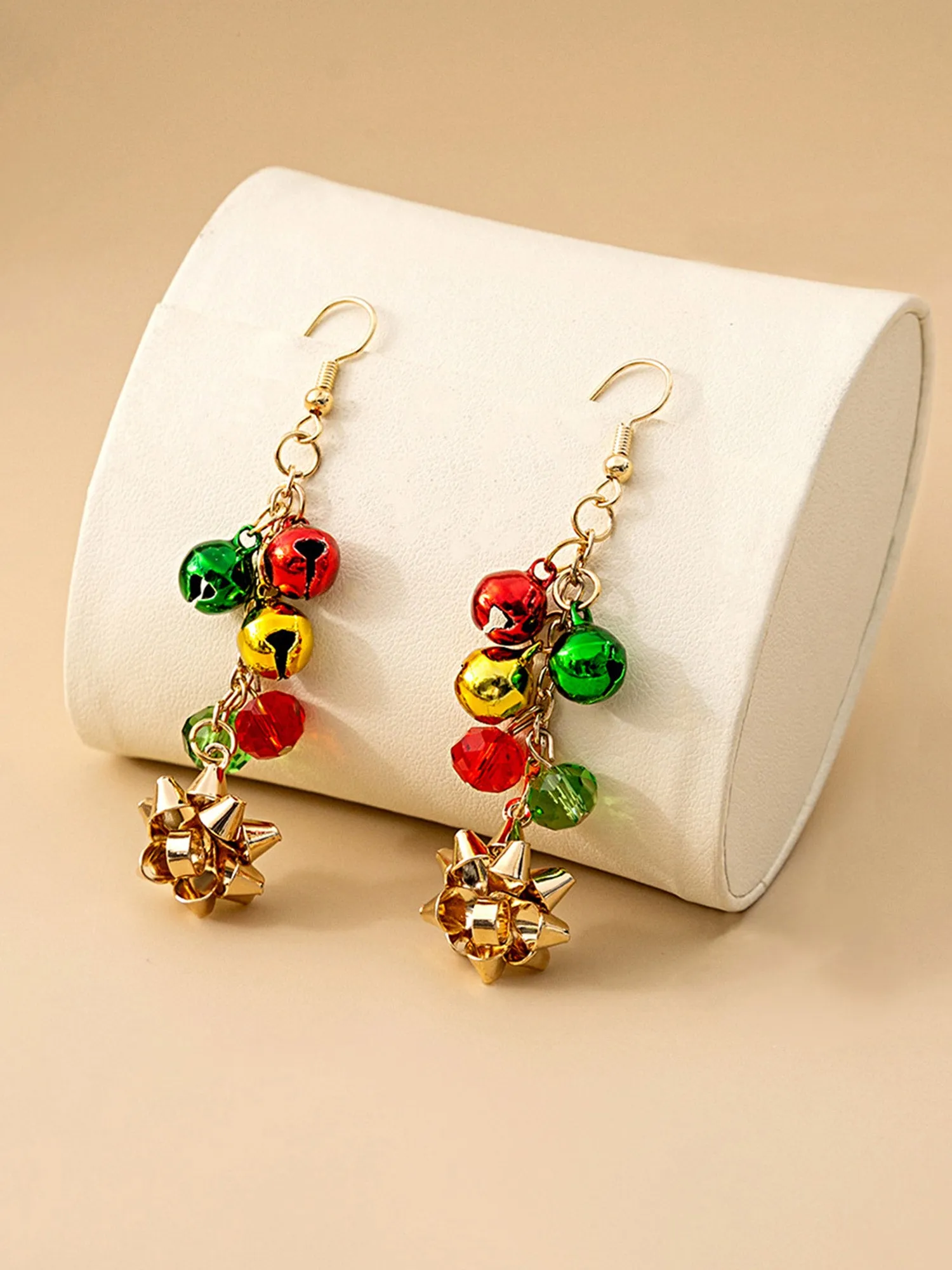 Christmas Simple Colorful Bell Tassel Earrings