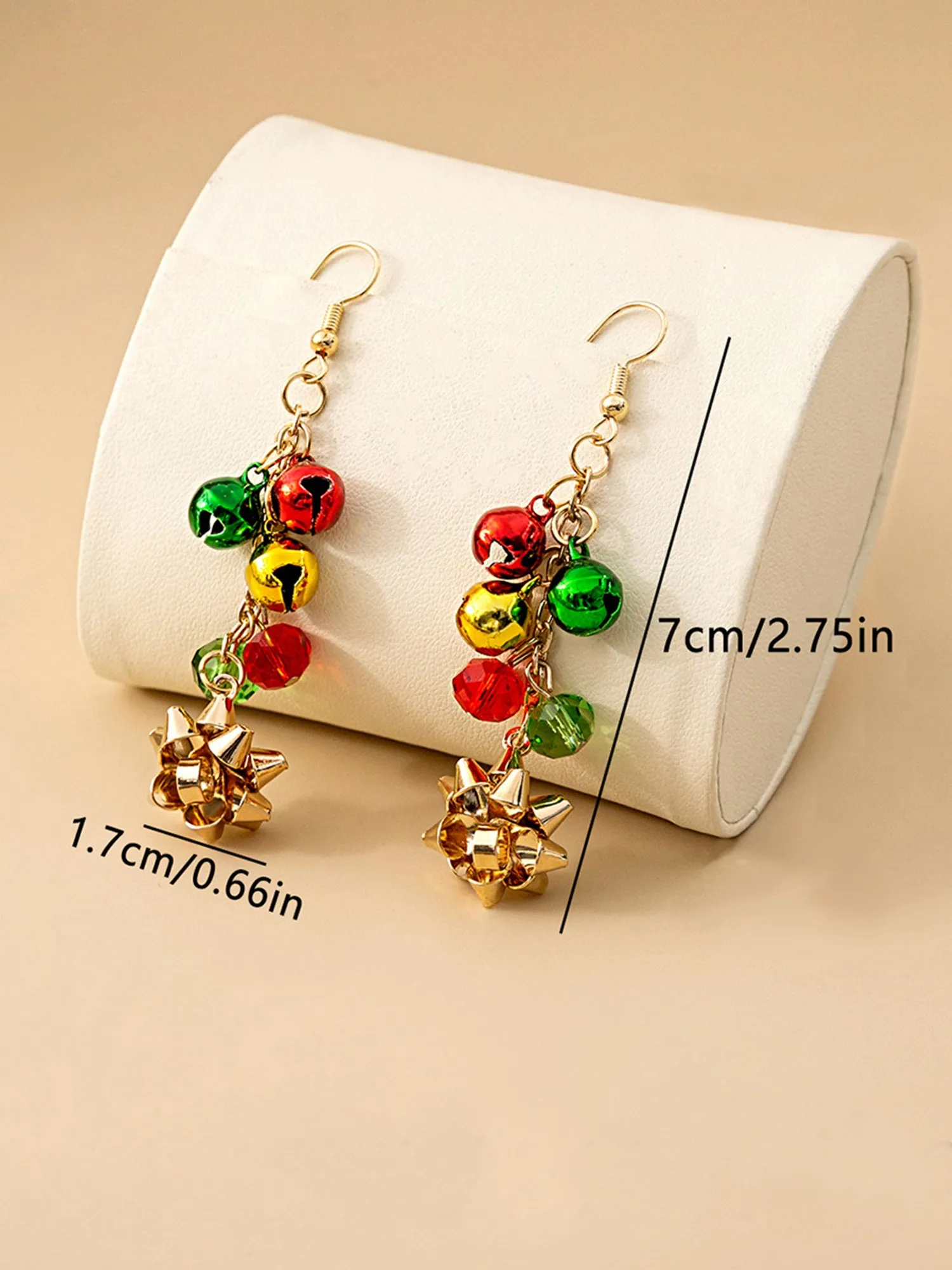 Christmas Simple Colorful Bell Tassel Earrings