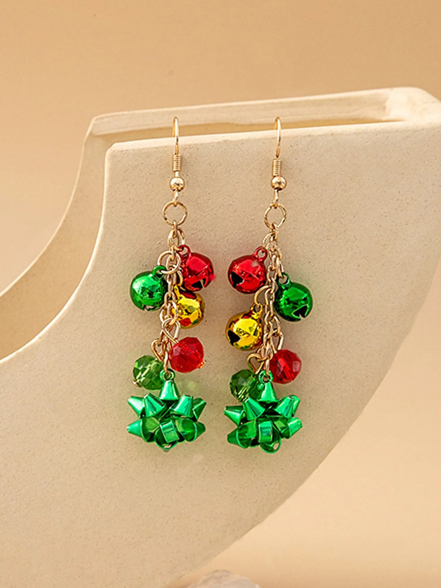 Christmas Simple Colorful Bell Tassel Earrings