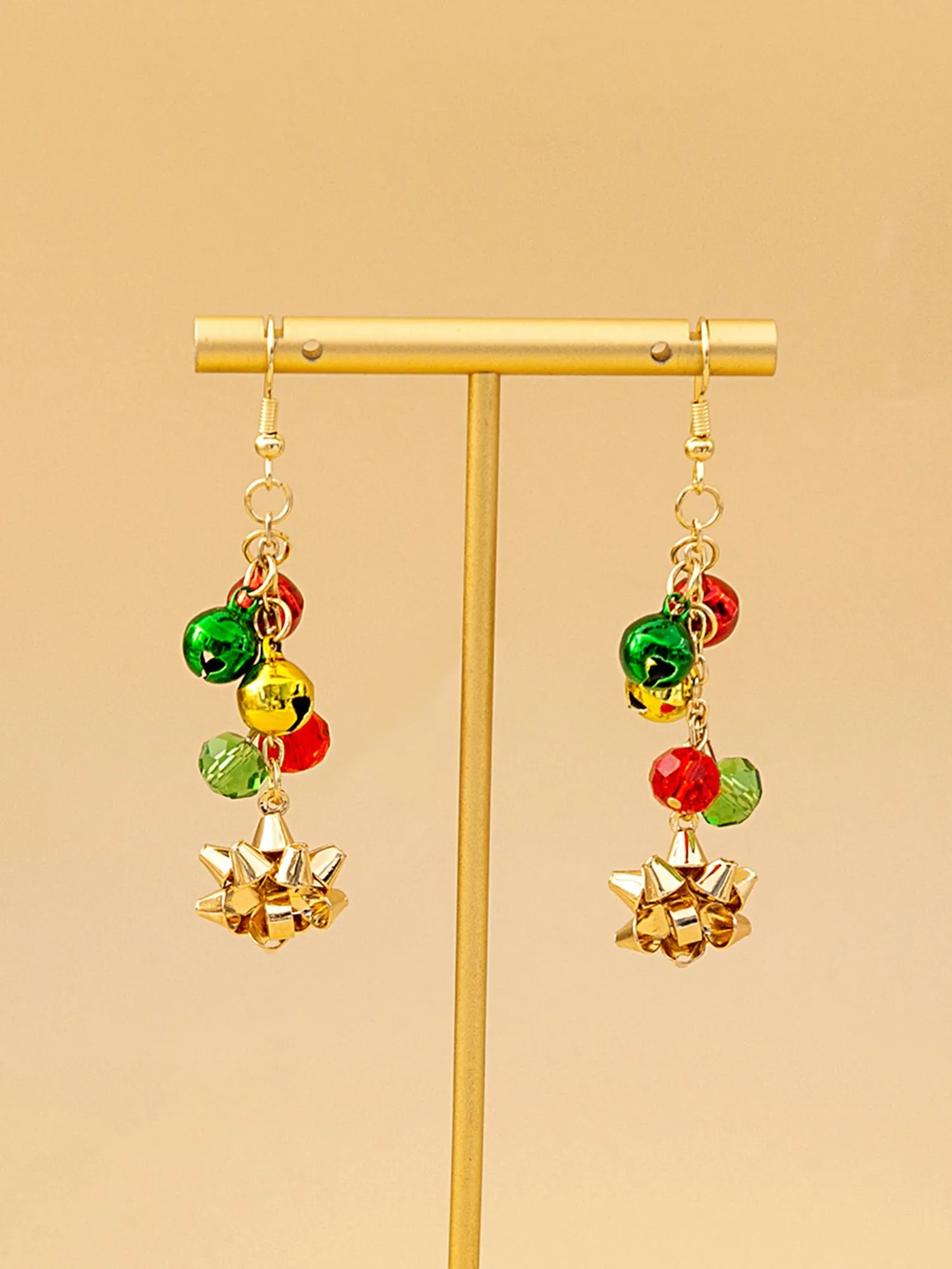 Christmas Simple Colorful Bell Tassel Earrings