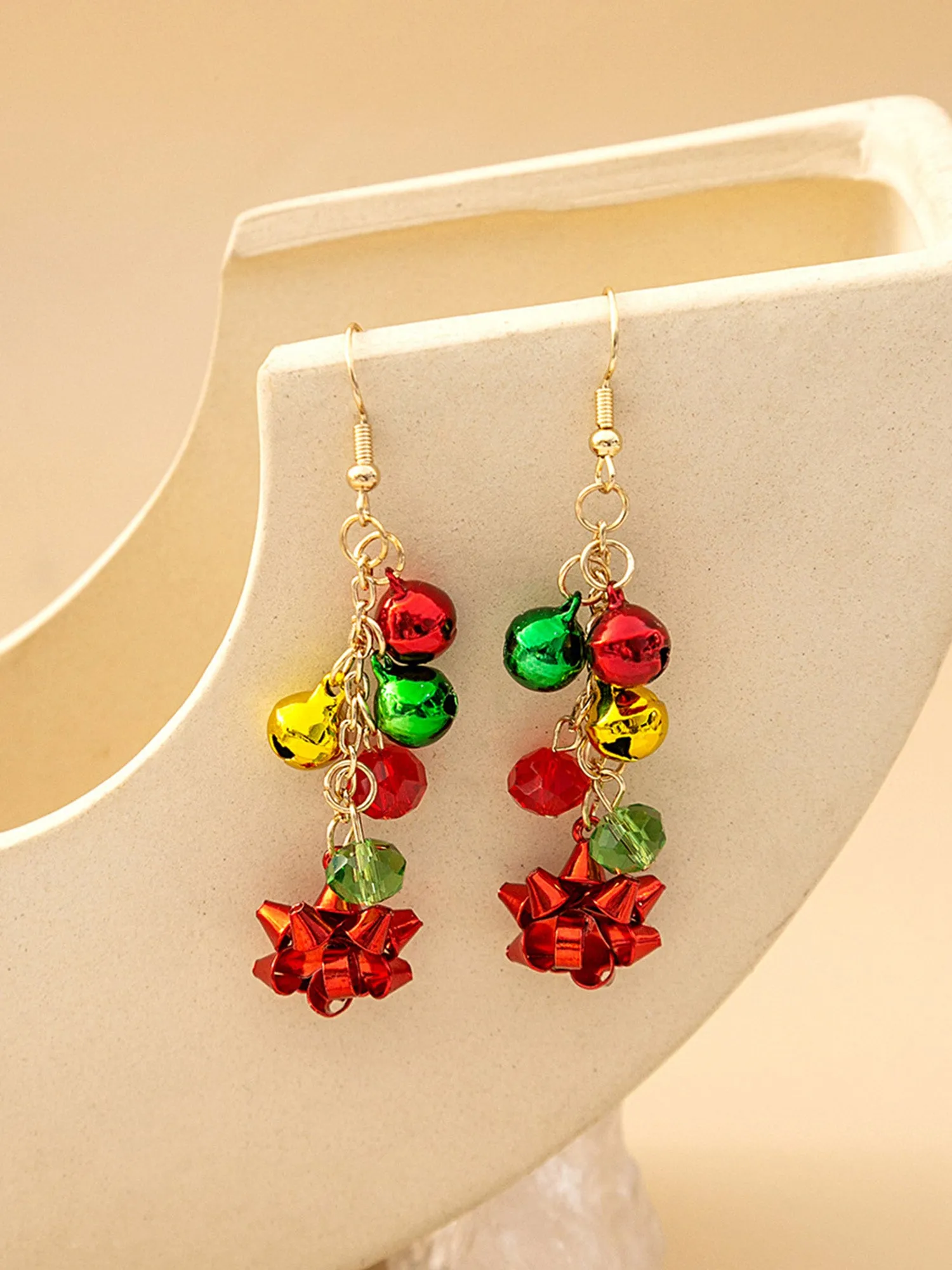 Christmas Simple Colorful Bell Tassel Earrings