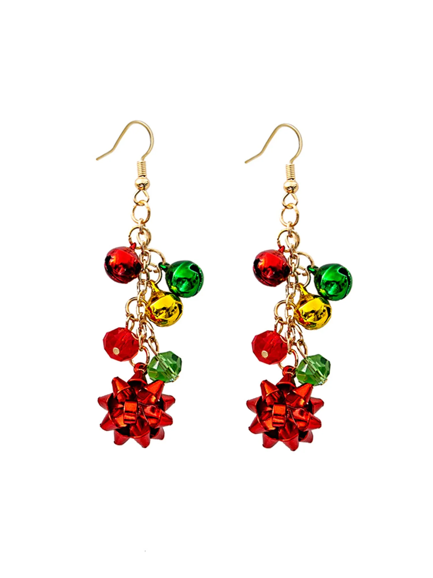 Christmas Simple Colorful Bell Tassel Earrings