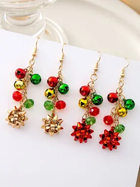 Christmas Simple Colorful Bell Tassel Earrings