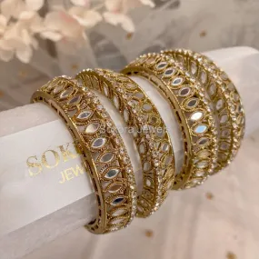 Chunky Detailed Mirrored Bangles