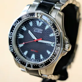 CITIZEN Eco-Drive Infusion Watch Ref. BN0030-71E Date Indicator WR 300 Diver Wristwatch