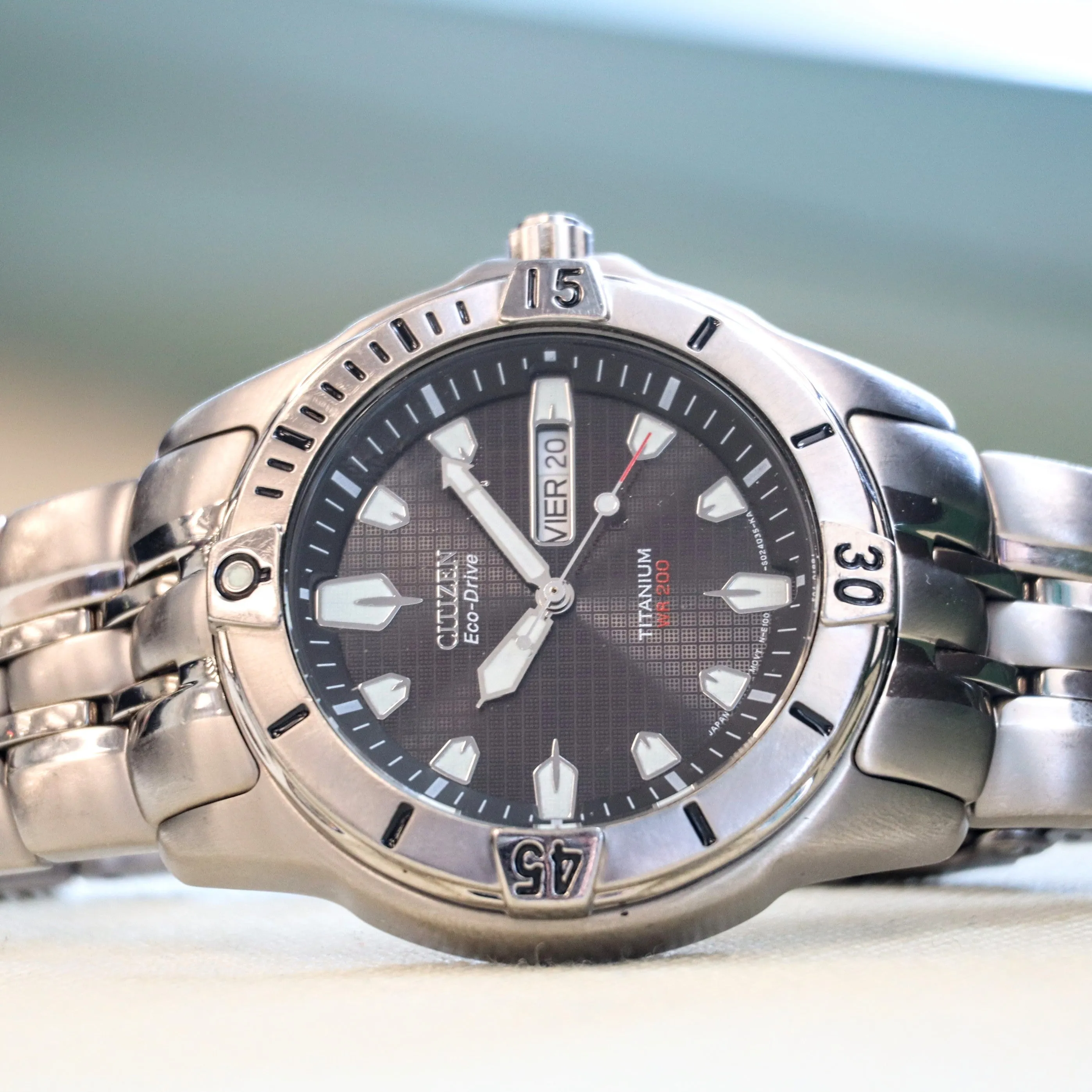 CITIZEN Eco-Drive Titanium Watch Ref. BM8230-58A Professional Diver Wristwatch WR 200
