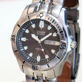 CITIZEN Eco-Drive Titanium Watch Ref. BM8230-58A Professional Diver Wristwatch WR 200