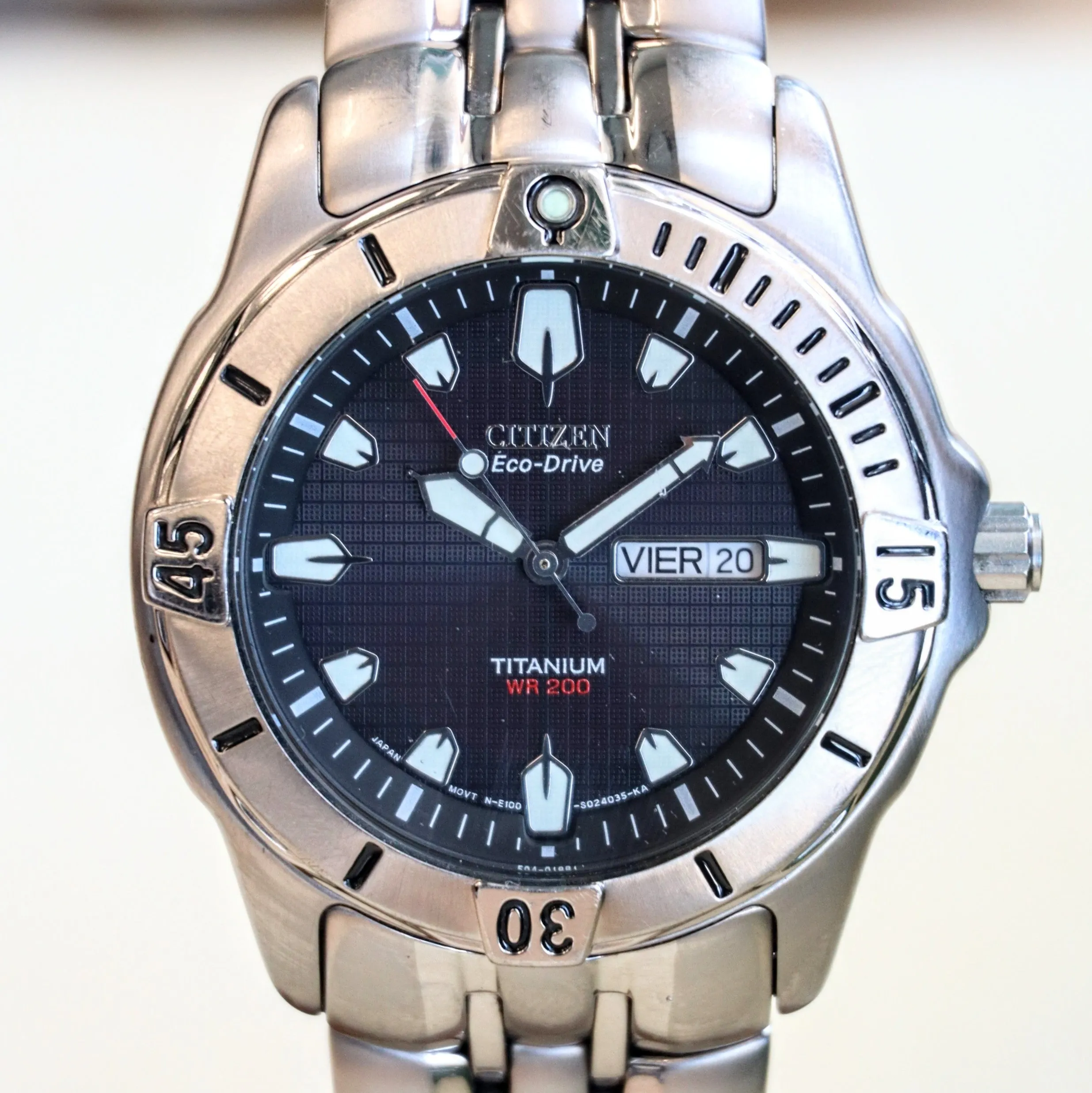 CITIZEN Eco-Drive Titanium Watch Ref. BM8230-58A Professional Diver Wristwatch WR 200