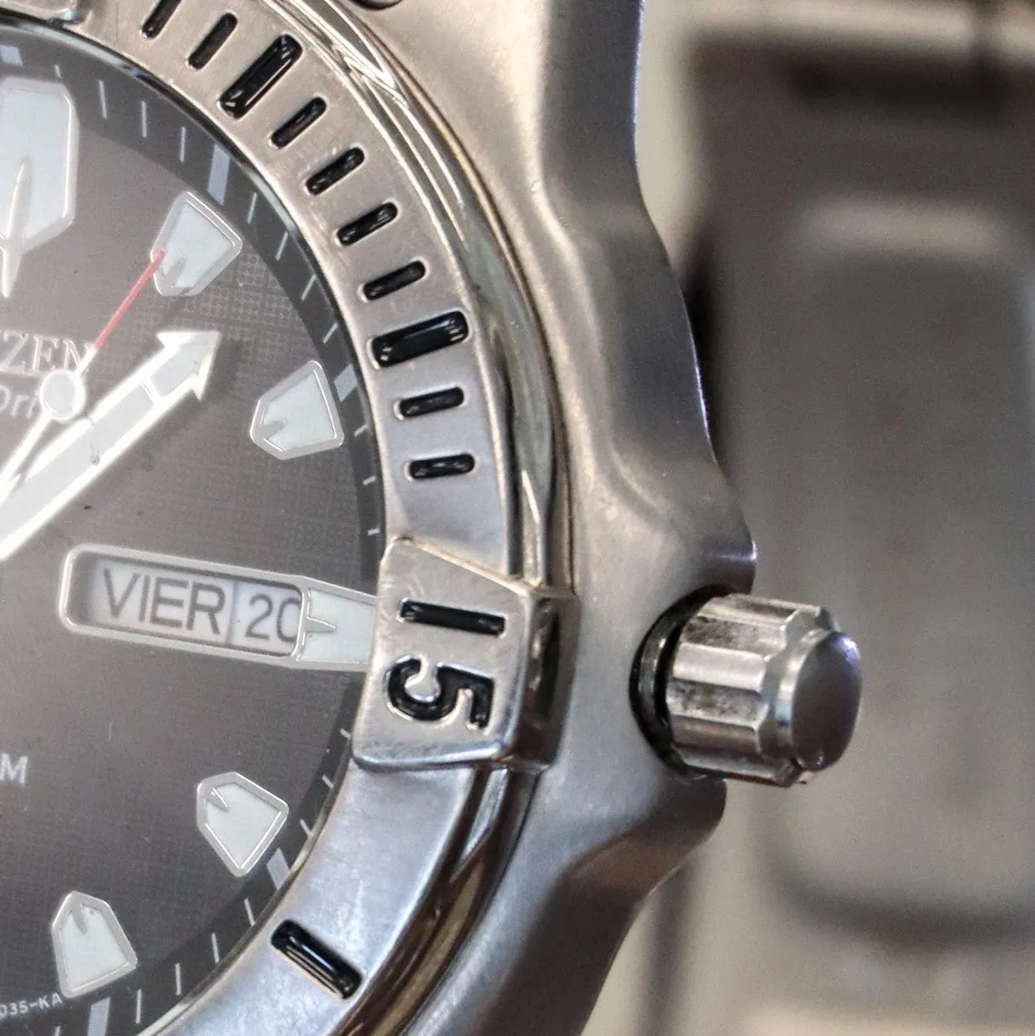CITIZEN Eco-Drive Titanium Watch Ref. BM8230-58A Professional Diver Wristwatch WR 200