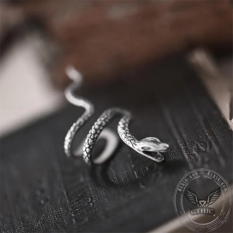 Coiled Snake Sterling Silver Ear Cuffs