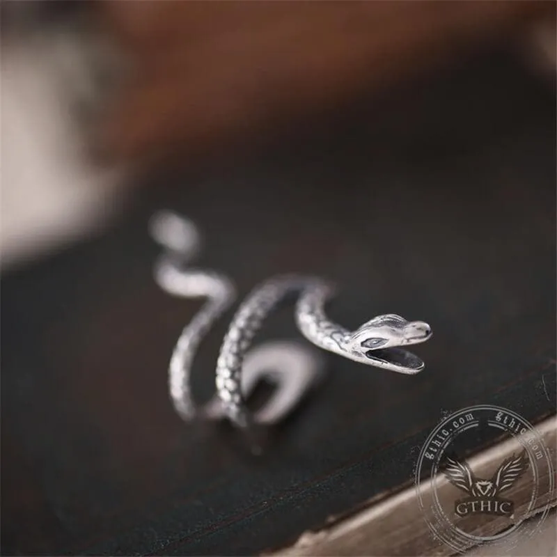 Coiled Snake Sterling Silver Ear Cuffs