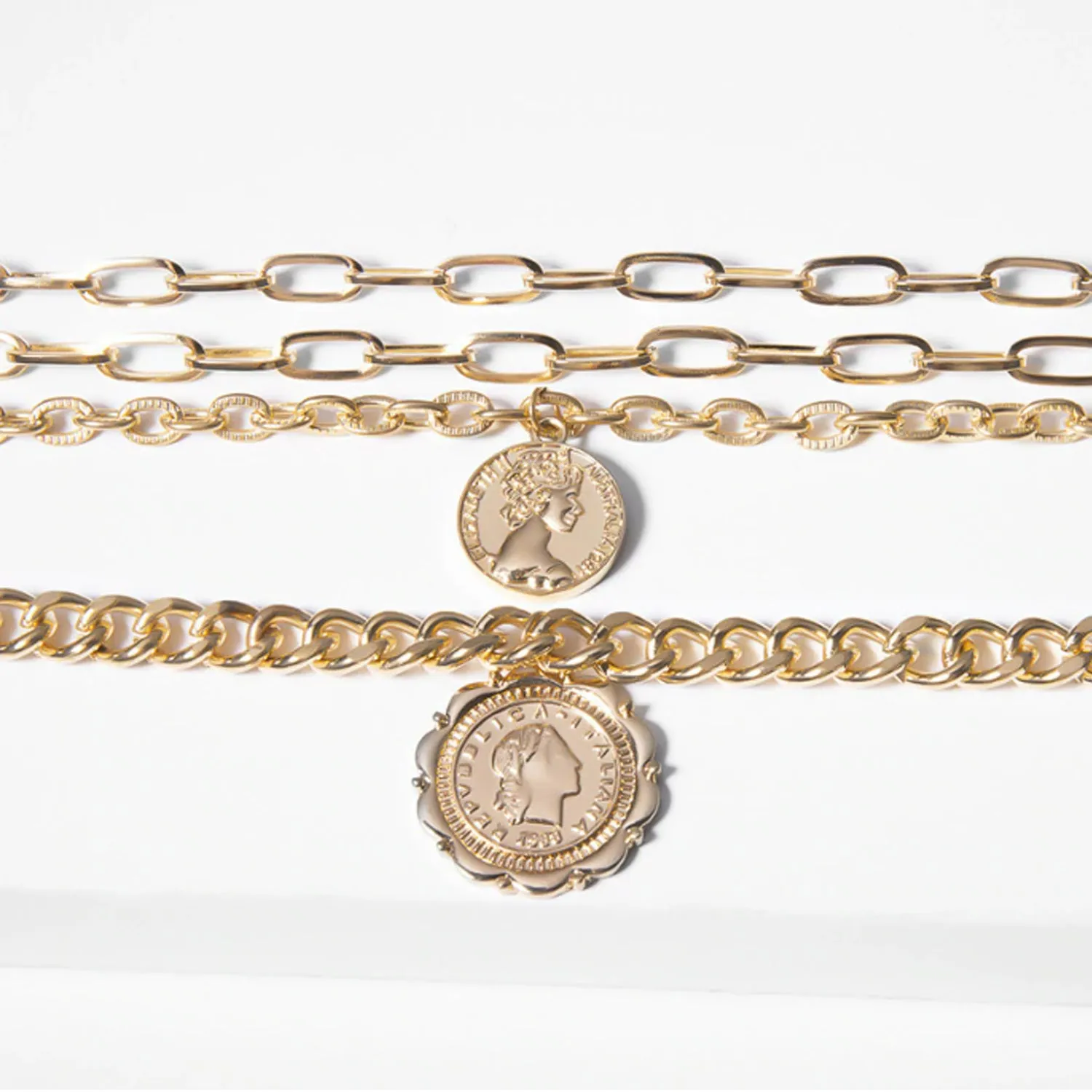 COIN MEDAGLIA CHOKER & LAYERED NECKLACE