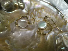 Coin Pearl Earrings | Natural White Genuine Cultured Pearls