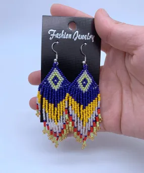 Colorful Bead Drop Earrings Boho Tassel Earrings