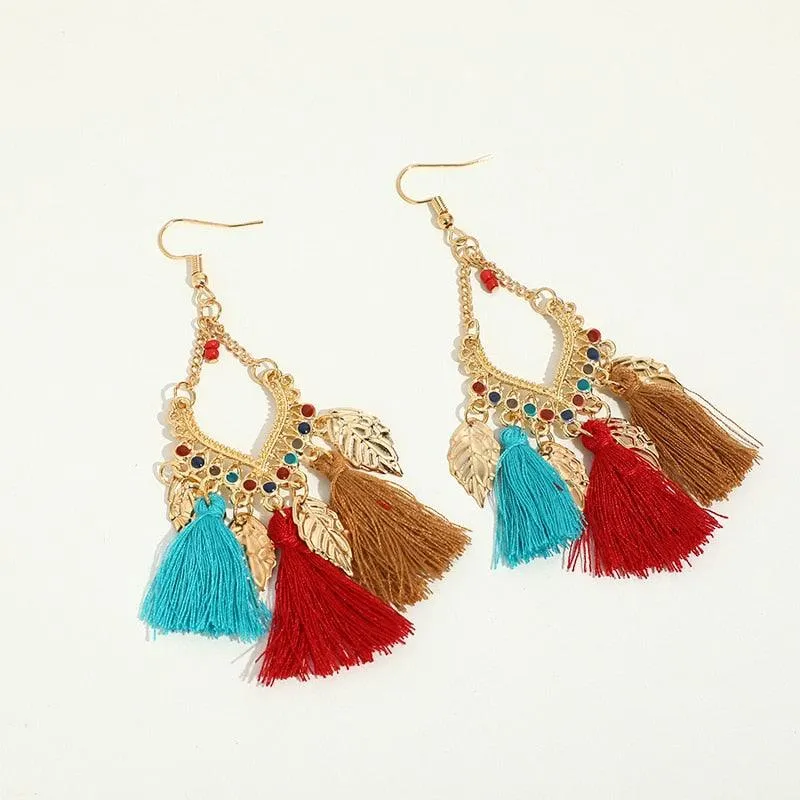 Colorful Boho Tassel Earrings