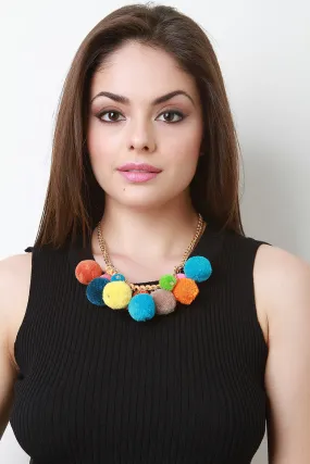 Colorful Pom Pom Necklace