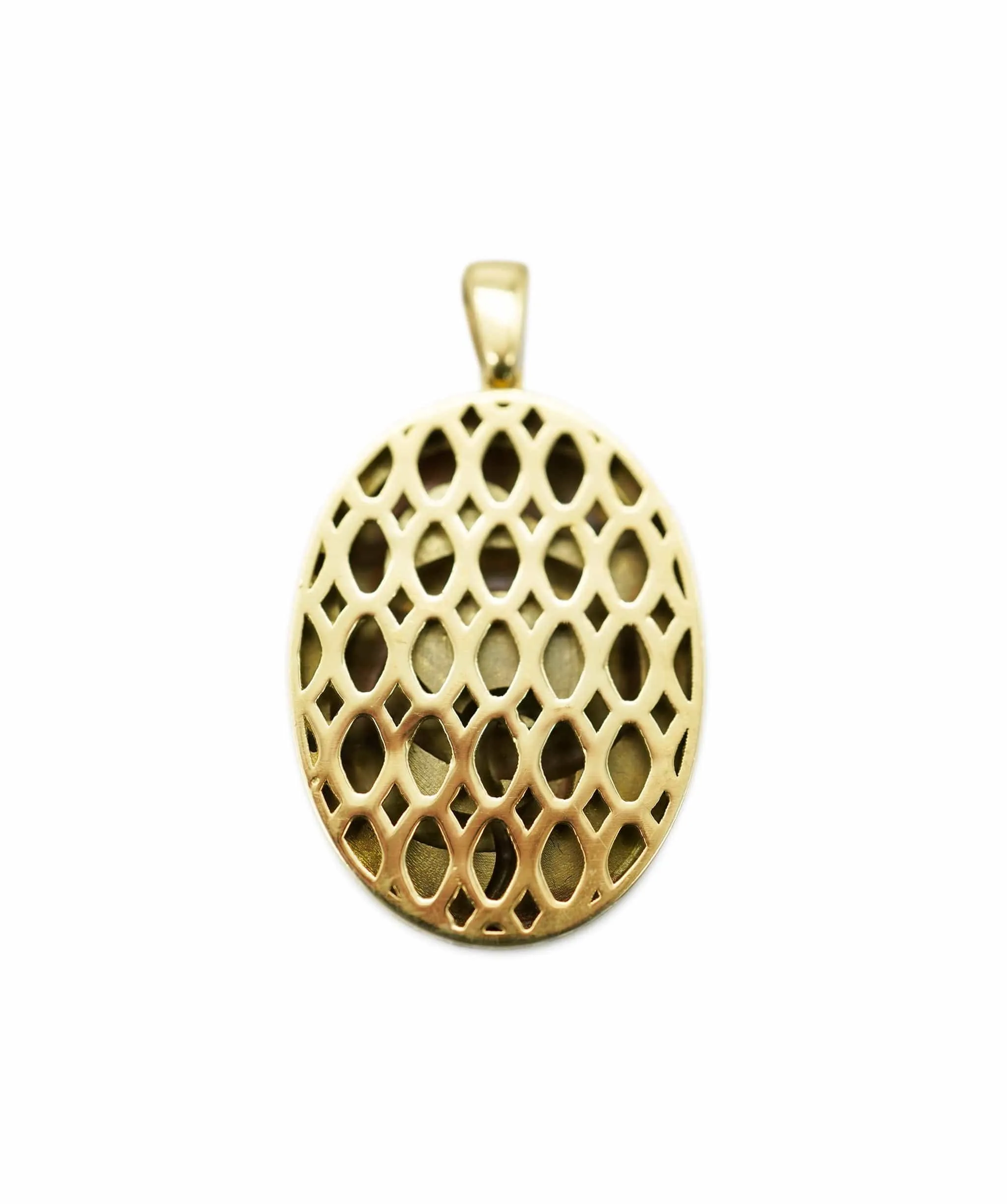 CURVING SNAKE 18ct Gold, 0.01ct Diamond Pendant ANC1069