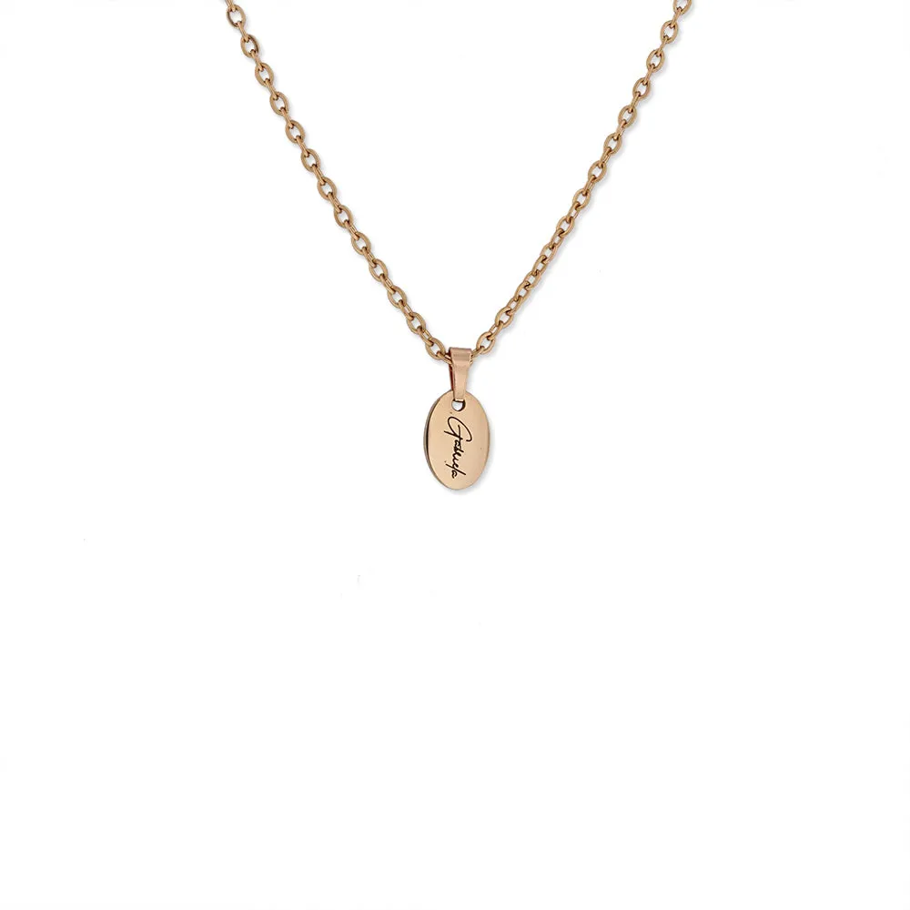 Custom Engraved Oval Pendant Initials Necklace KCL 5