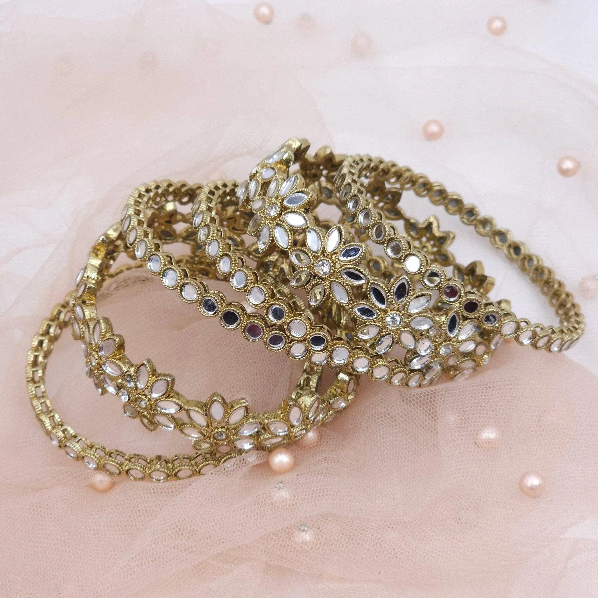 Daisy Set of 6 Bangles - Gold