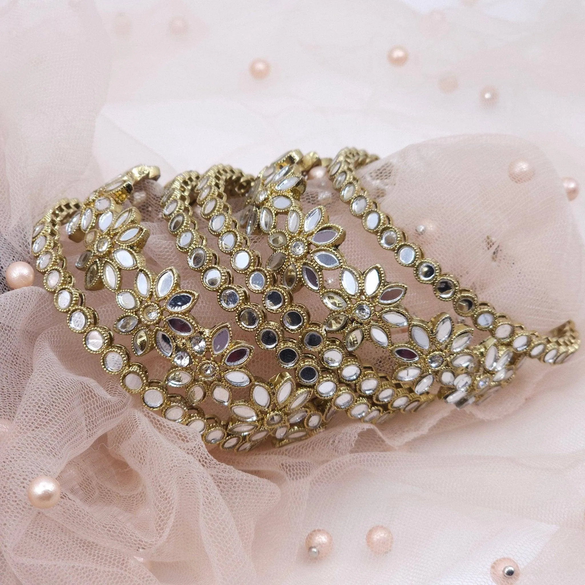Daisy Set of 6 Bangles - Gold