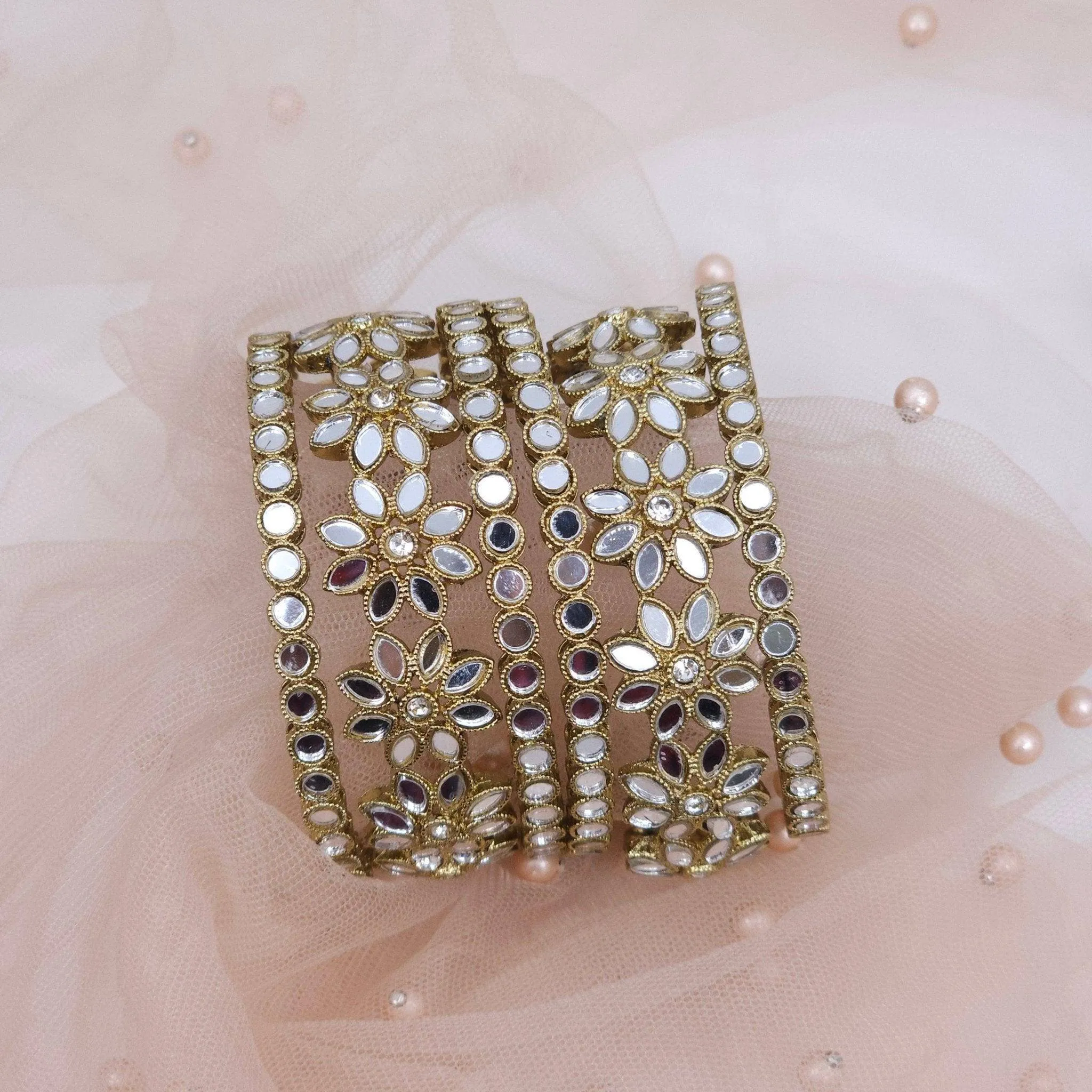 Daisy Set of 6 Bangles - Gold