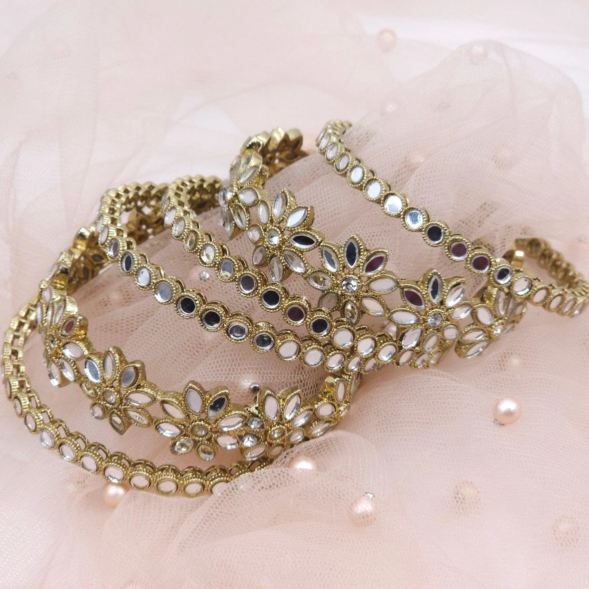 Daisy Set of 6 Bangles - Gold