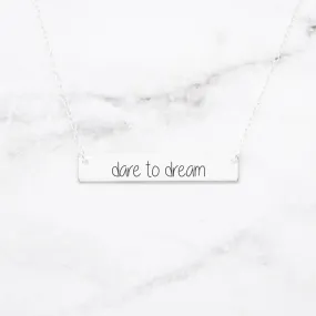 Dare to Dream - Sterling Silver Bar Necklace