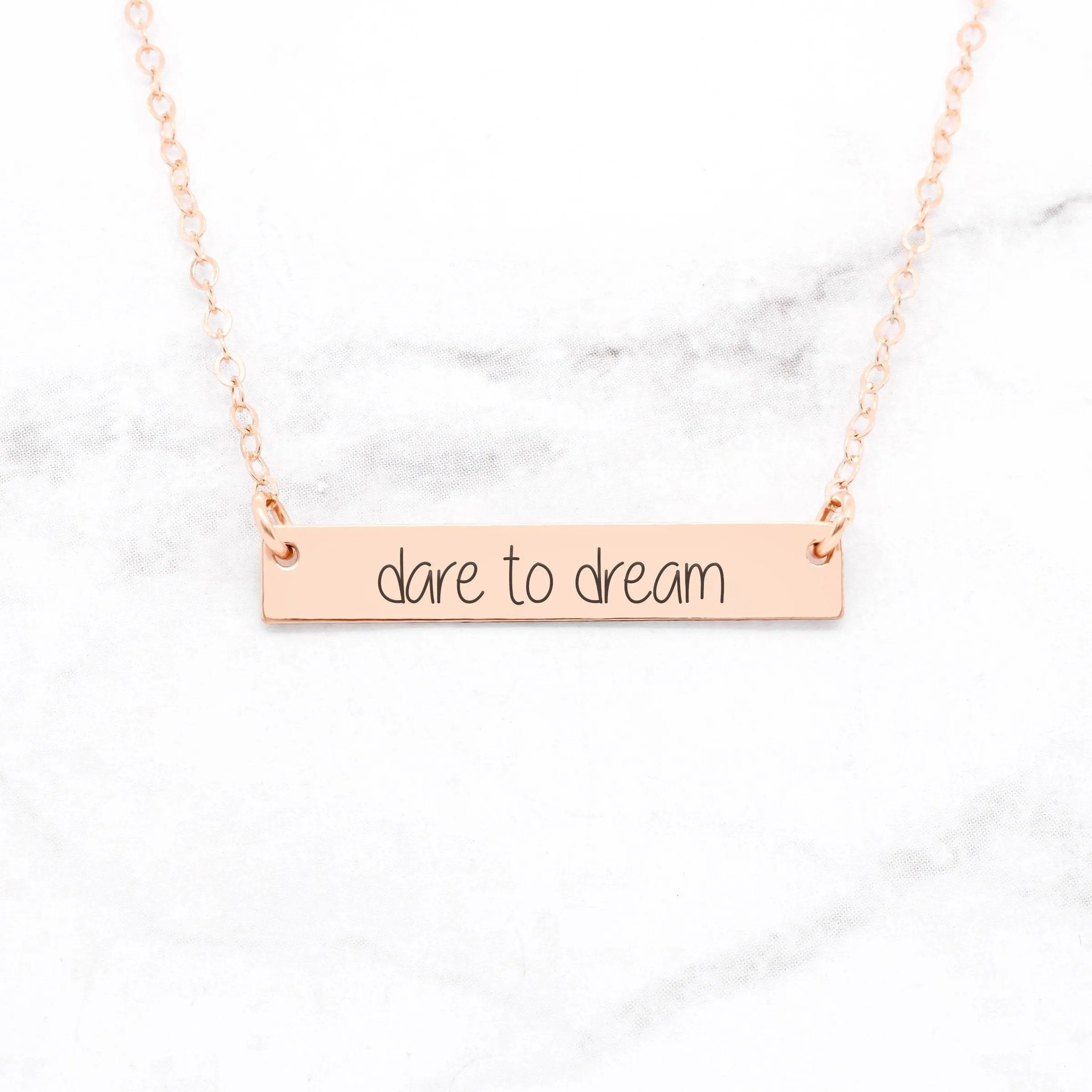 Dare to Dream - Sterling Silver Bar Necklace