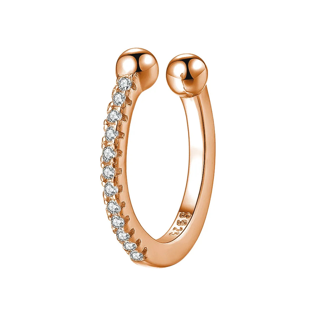 Diamond Ear Cuff Sterling Silver Gold
