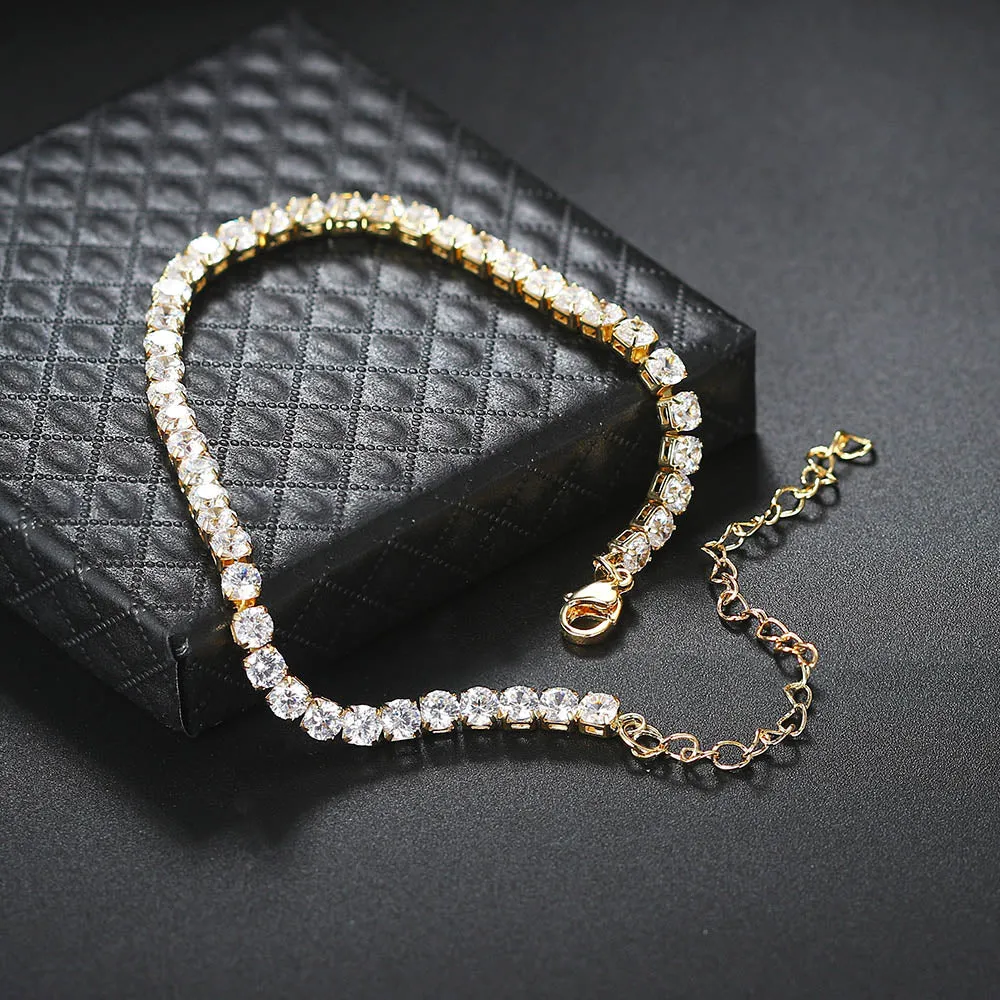 Diamond Tennis Anklet For Women