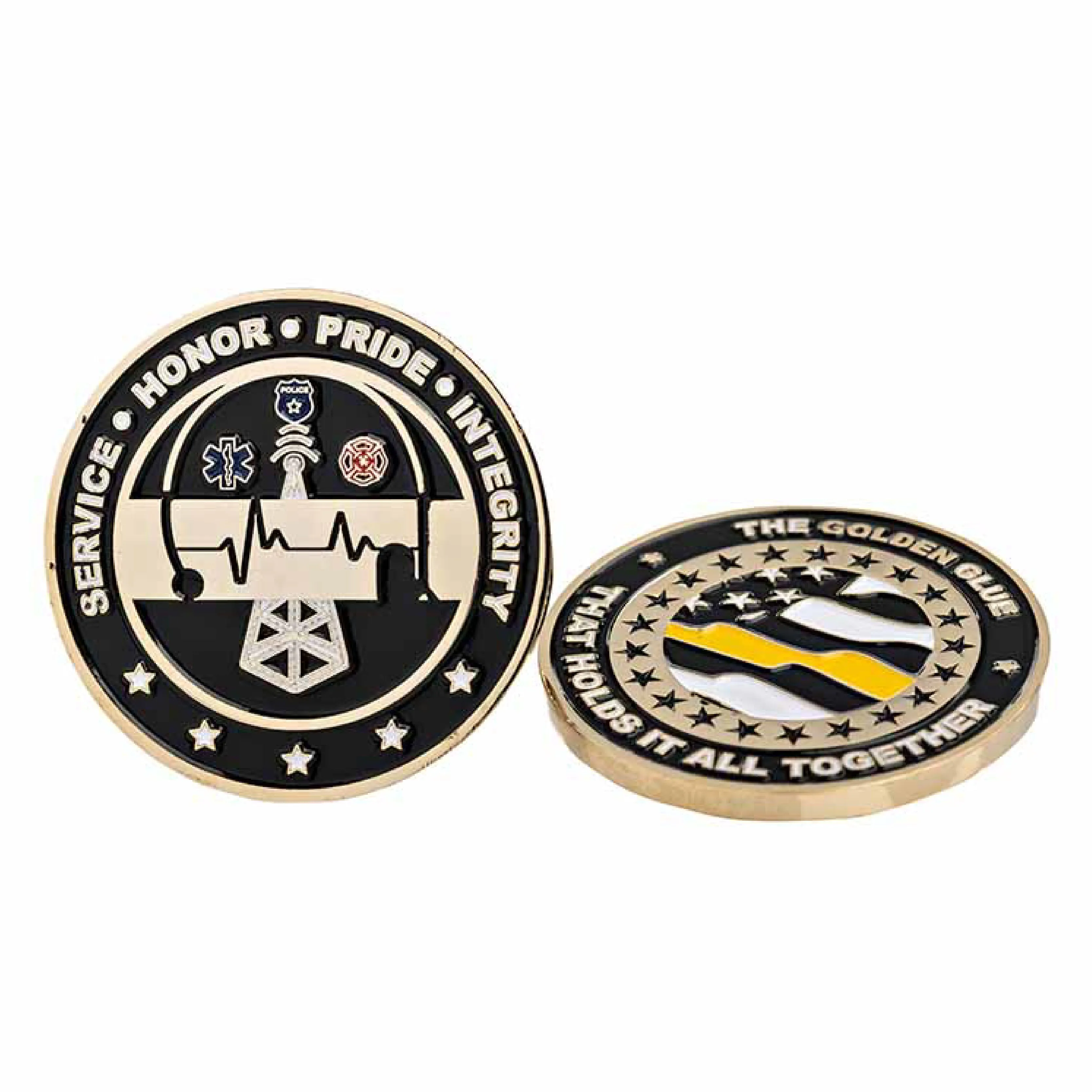 Dispatcher Thin Gold Line Challenge Coin - "Golden Glue"