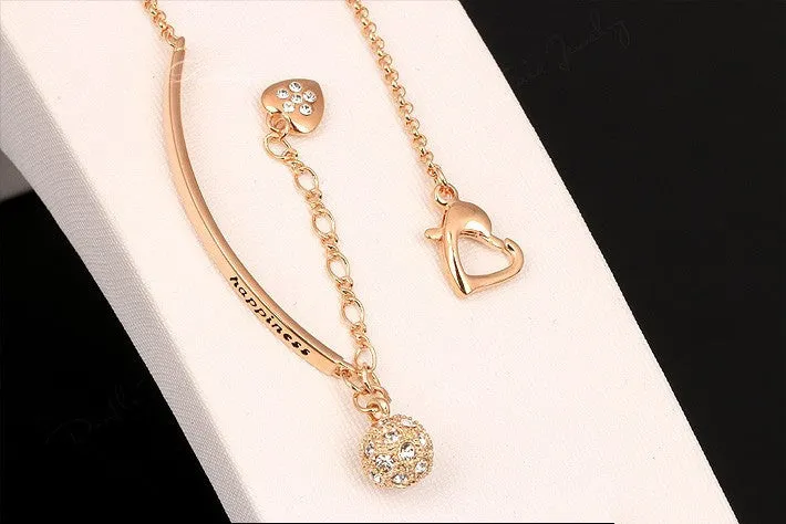 Double Fair OL Style CZ Diamond Ball Fashion Party Charm Bracelets & Bangles Rose Gold Plated Crystal Jewelry For Women