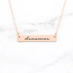 Dreamer Necklace - Rose Gold Bar Necklace