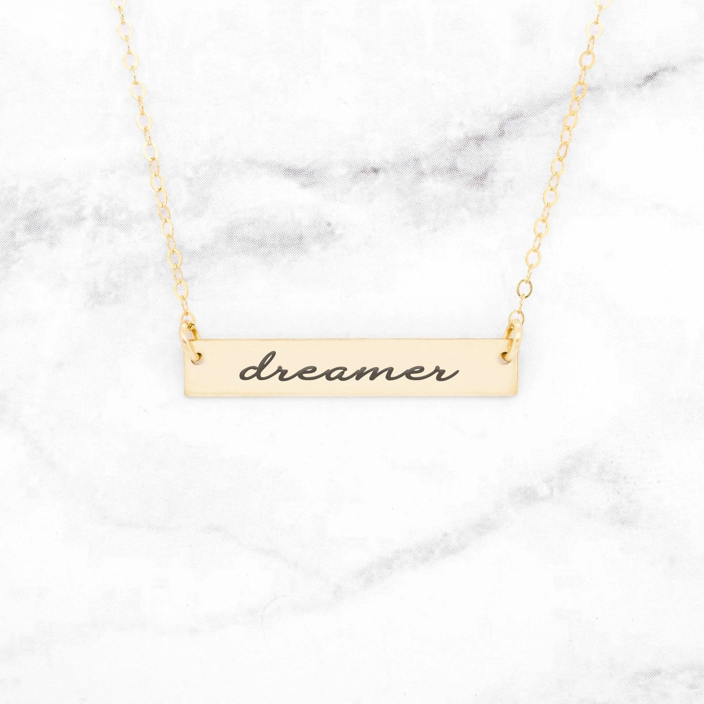 Dreamer Necklace - Rose Gold Bar Necklace