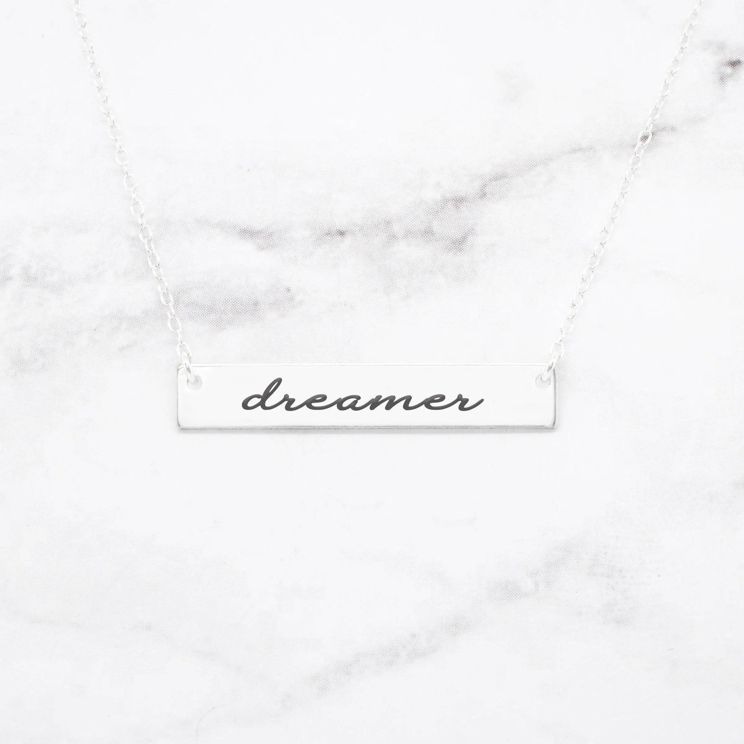 Dreamer Necklace - Rose Gold Bar Necklace