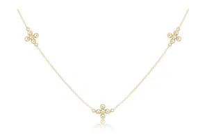 E Newton 17" Choker Simplicity Chain Classic Beaded Signature Cross Gold
