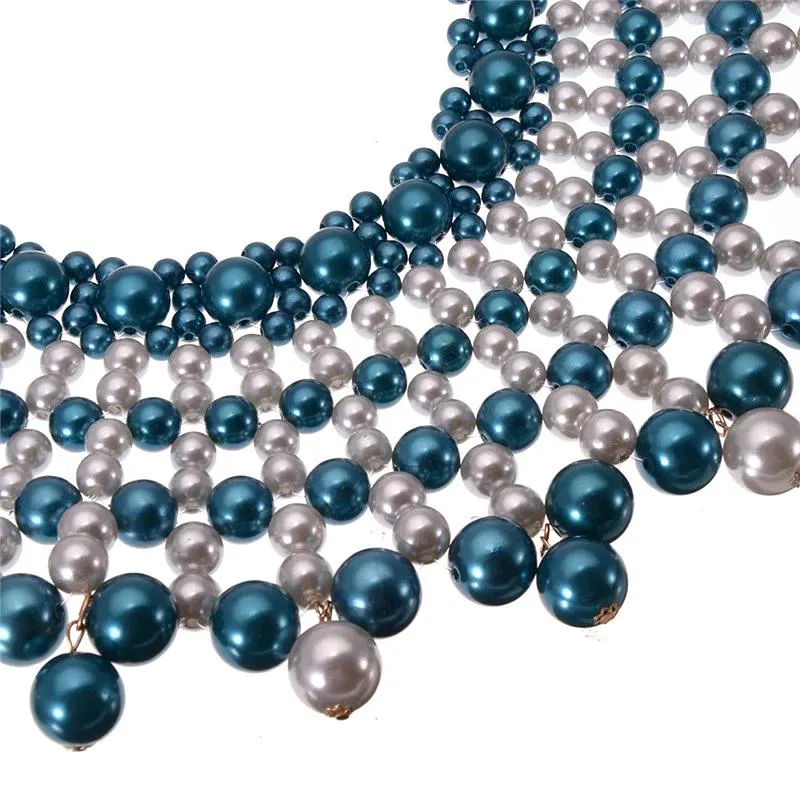 Egyptian Inspired Maxi Choker Necklace (Blue)