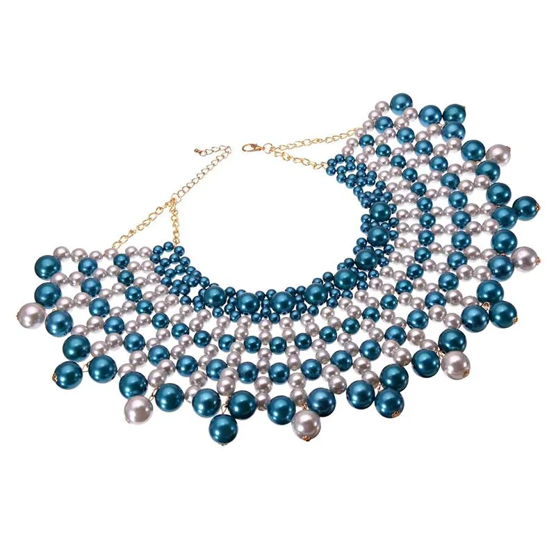 Egyptian Inspired Maxi Choker Necklace (Blue)