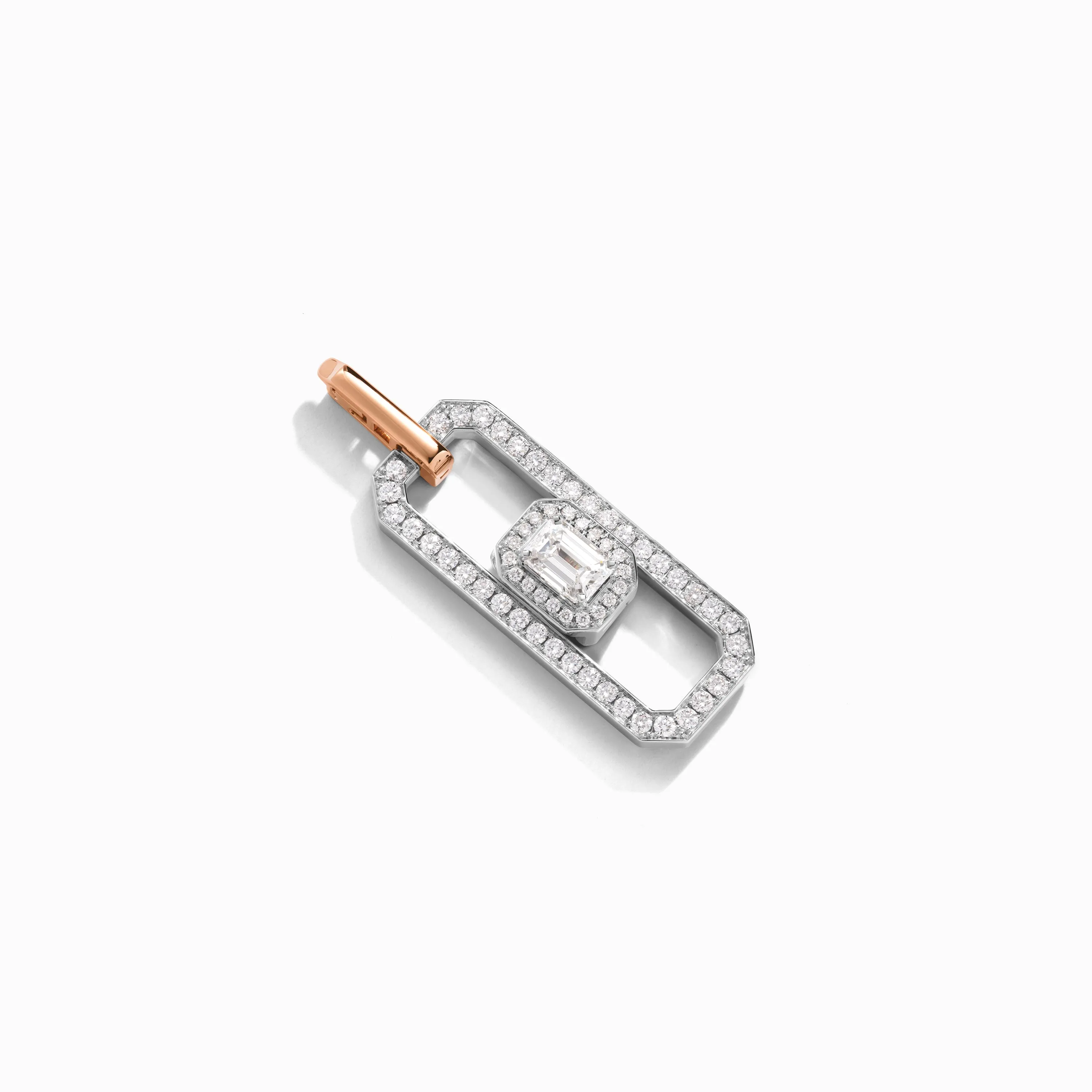 Empire Two-Tone Diamond Statement Pendant Necklace