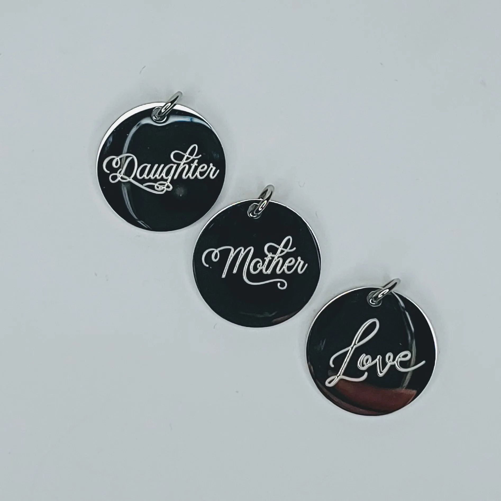Engraved Charms MOTHER, DAUGHTER or LOVE