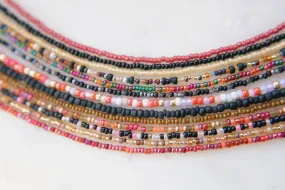 Fall Seed Beaded Choker Necklace Collection