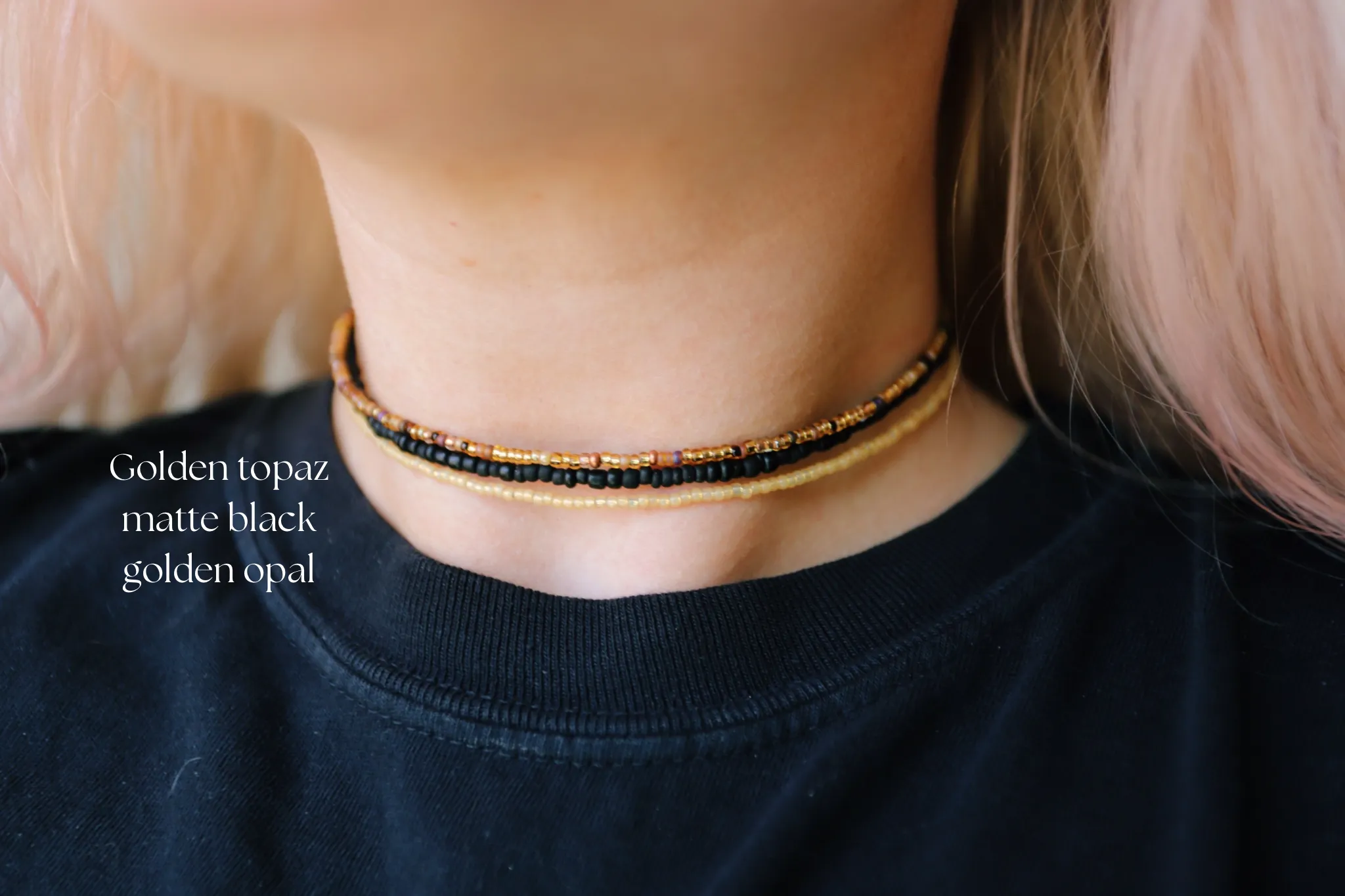 Fall Seed Beaded Choker Necklace Collection